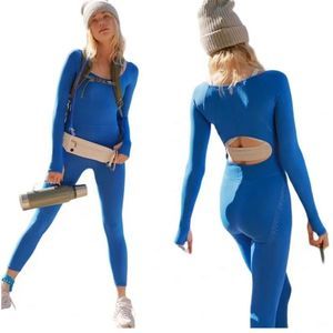 Free People Movement Good Karma Long-Sleeve Onesie XS/S New Blue